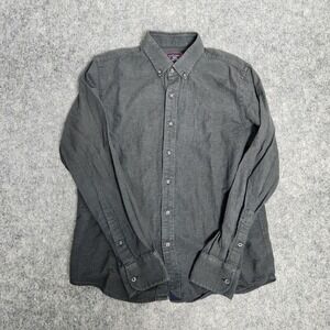 UNTUCKit Button Down Shirt Men M Black Long Sleeve Slim Fit Button Collar